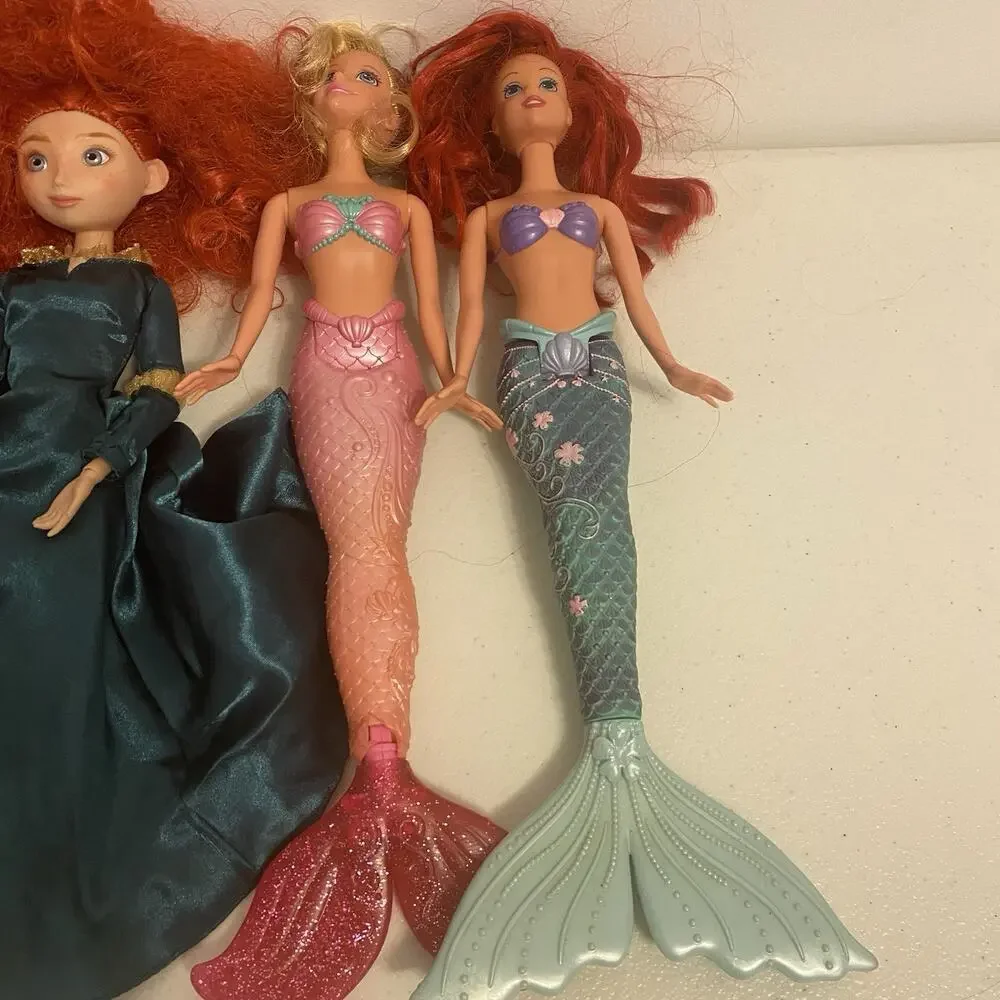 Disney 12” Princess Dolls Mermaids Ariel Miranda & Escanto Isabela Lot Of 4